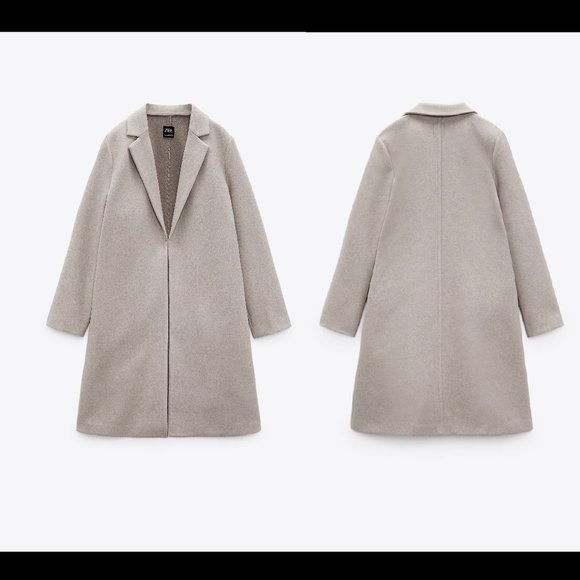 Zara Jackets & Blazers - Zara Sand/ Marl Lapel Coat - NWOT